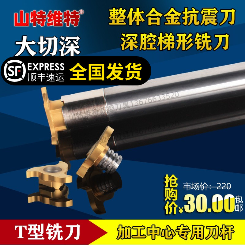 梯型铣刀铣槽刀深腔 T型槽w刀加工中心专用抗震刀杆铣深槽外槽铣
