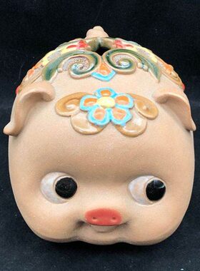 猪储存钱罐金玉满堂 陶醉石湾陶瓷公仔装饰品 工艺品精品人气摆件