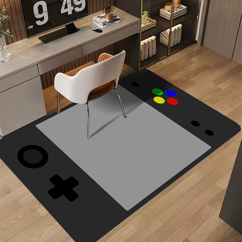 电竞房书房c卧室地毯高级感简约轻奢转椅书桌地垫全铺隔音保护地