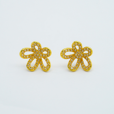 【店铺专属】通体18k金格桑花耳钉耳饰【QL07310】