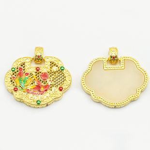 WT0262 18k金和田凤凰锁包吊坠百搭DIY配件 不脱模 店铺专属