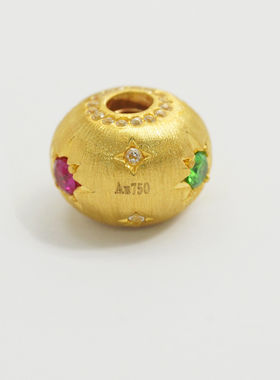 店铺专属 18k金三色点钻拉丝八芒星路路通 （赠万能手链）QL07401