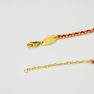 18K金红绳编织马年开运手绳高保色轻奢感十足【WT0398-1】不脱模