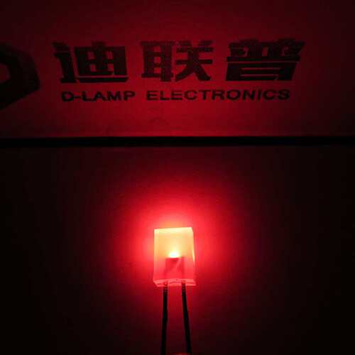 厂家直销 方形LED灯珠 257直插红发红高亮短脚 发光二极管