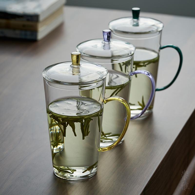天久璃匠 300ml晶锐随心绿茶杯 高硼硅玻璃杯带手柄耐热办公杯个