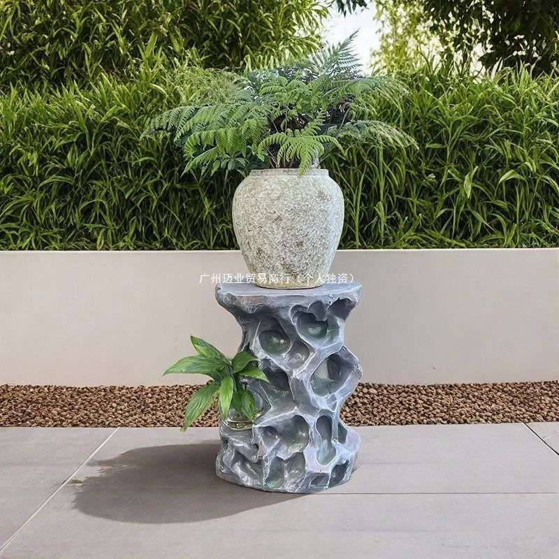 户外花架庭院室外绿萝架石头底座中式盆景绿植多肉置物架其它
