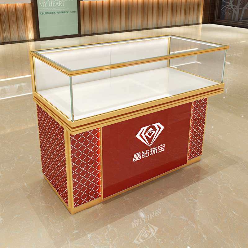 厂家供应 钢化玻璃玉器展柜 欧式精品首饰柜台 新款奢侈品柜台