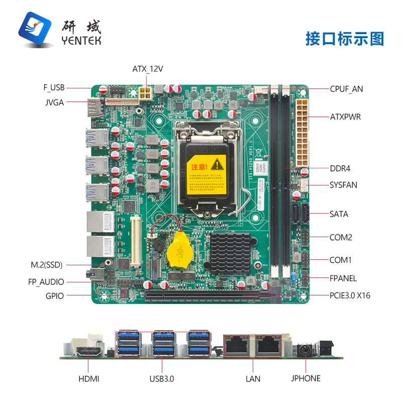 研域VS250工控主板6网口4POE2串Q250迷你ITX LGA1151工业机器视觉图片