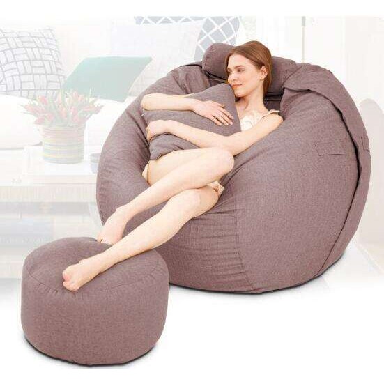 布艺简约单人创意懒人沙发休闲娱乐沙发bean bag 大卧室沙发床