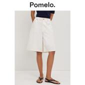 五分裤 Pomelo 高腰休闲宽松简约牛仔短裤