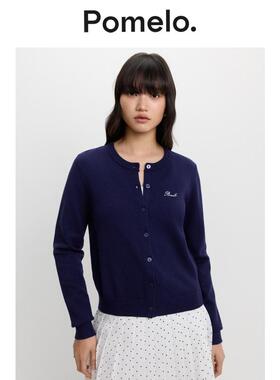 Pomelo 针织开衫修身气质针织毛衣外套女秋冬上衣