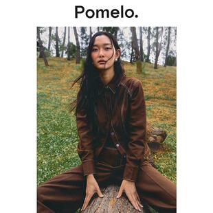 外套女 复古夹克女明线设计收腰显瘦气质易搭短款 Pomelo 美式