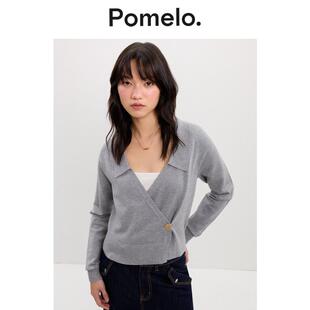 裹身设计感小众针织上衣女 气质修身 Pomelo 打底衫
