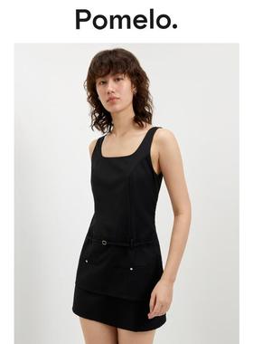 Pomelo无袖迷你裙-黑色