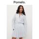 Pomelo 设计感小众假两件宽松学院风百搭长袖 衬衣连衣裙女