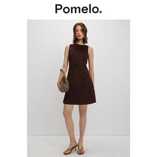Pomelo 棕色 不对称领口连衣裙