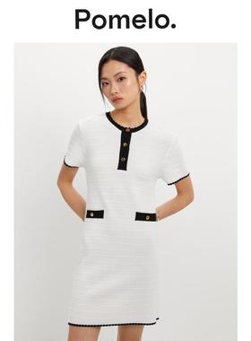 Pomelo 黑色撞色针织连衣裙