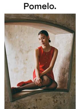 【新年系列】Pomelo中国风珍珠蝴蝶结设计感修身显瘦小个子连衣裙