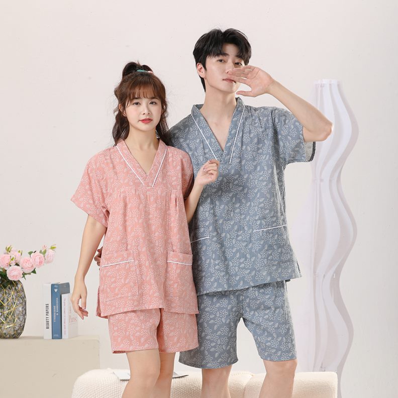 桑拿浴新款睡衣纯棉洋气按摩亲子装男大高档情侣2024码汗蒸服女服