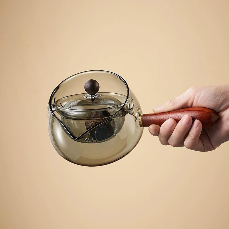 茶壶逍遥壶旋转小青柑专用侧把泡茶壶急须家用茶具套装玻璃煮茶器