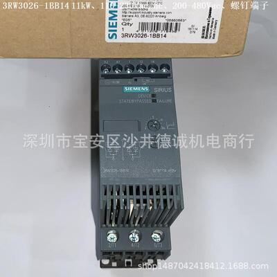 3RW3036-1BB04 软启动器 控制电压 24Vac/dc、200-480Vac、22kW