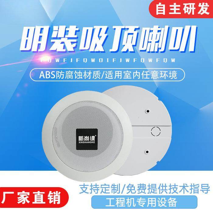 明装吸顶喇叭室内壁挂音响背景音乐吊装悬挂式挂墙店铺餐厅商场广