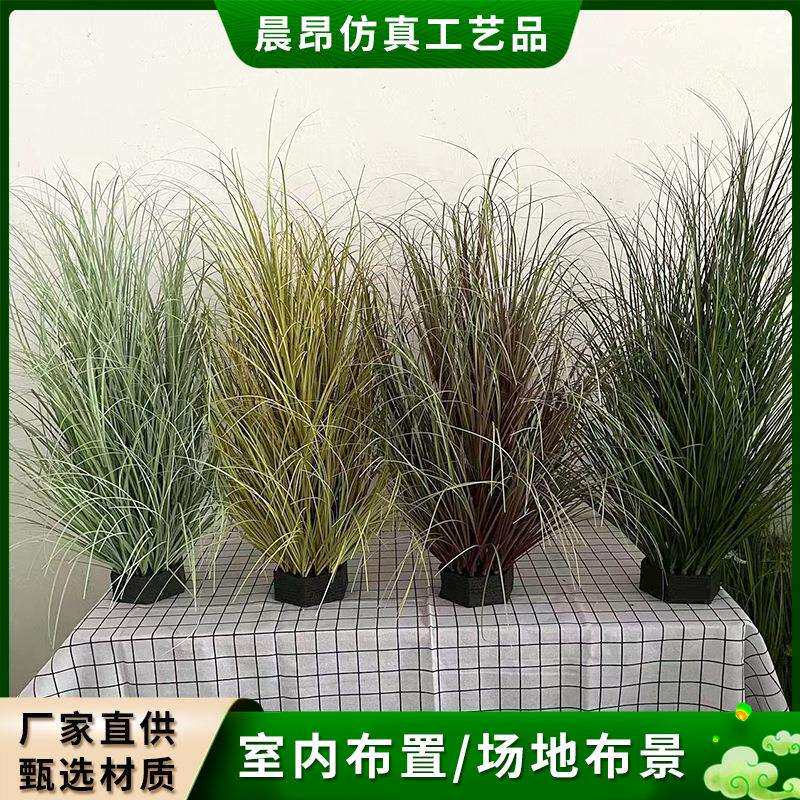 户外仿真草丛堆纯草花草草坪水草绿植洋葱草芦苇酒店园艺造景装饰