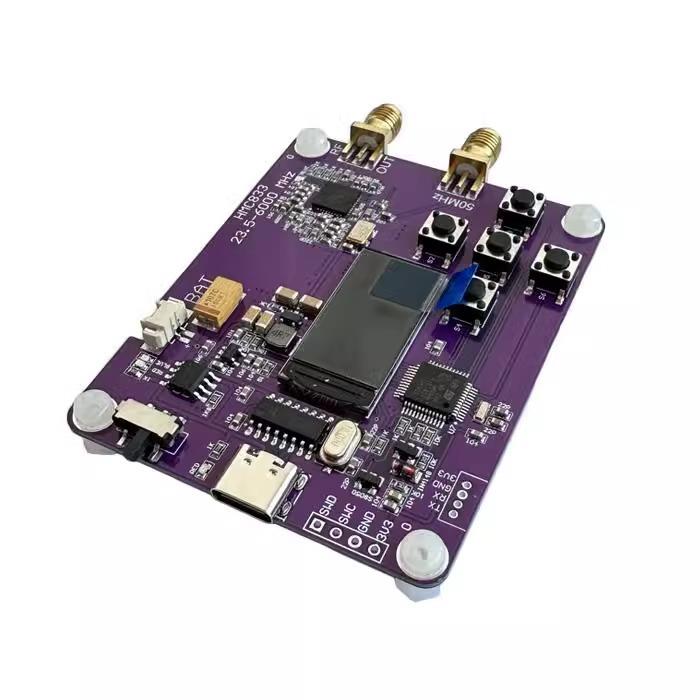 6GHz射频信号发生器23.5-6000MHZ射频信号源发送器HMC833oled屏显