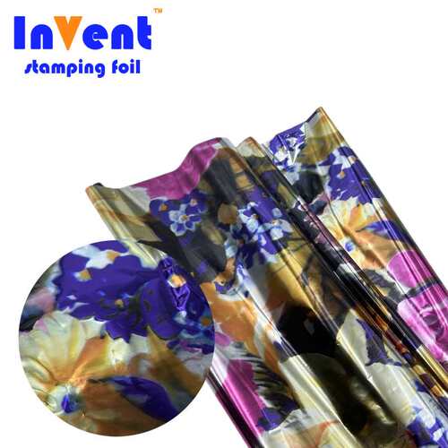 12u75CM牡丹布料烫金纸花膜服装纺织水洗丝印烫金浆膜印箔