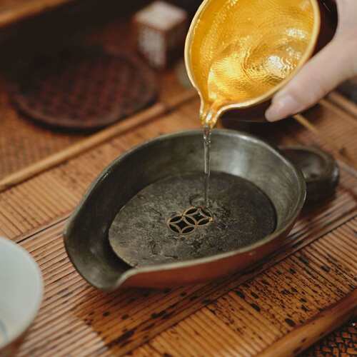 葫芦纯锡建水壶承 小干泡台 养壶垫 茶道配件