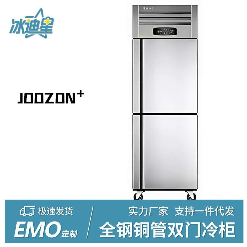 商用双门冰箱不锈钢立式上下开门饮料蔬菜水果大容量厨房冷冻冰柜