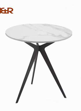 SSG10#意式极简圆形岩板圆桌轻奢边几客厅茶几沙发边小桌子家用北