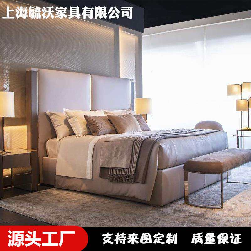 设计师现代简约床主卧床别墅实木床意式轻奢风大床落地床