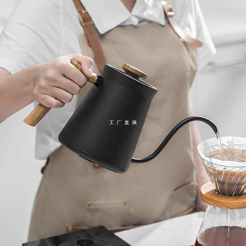 智能温控手冲壶家用细口咖啡壶 不锈钢电热水壶 泡茶壶