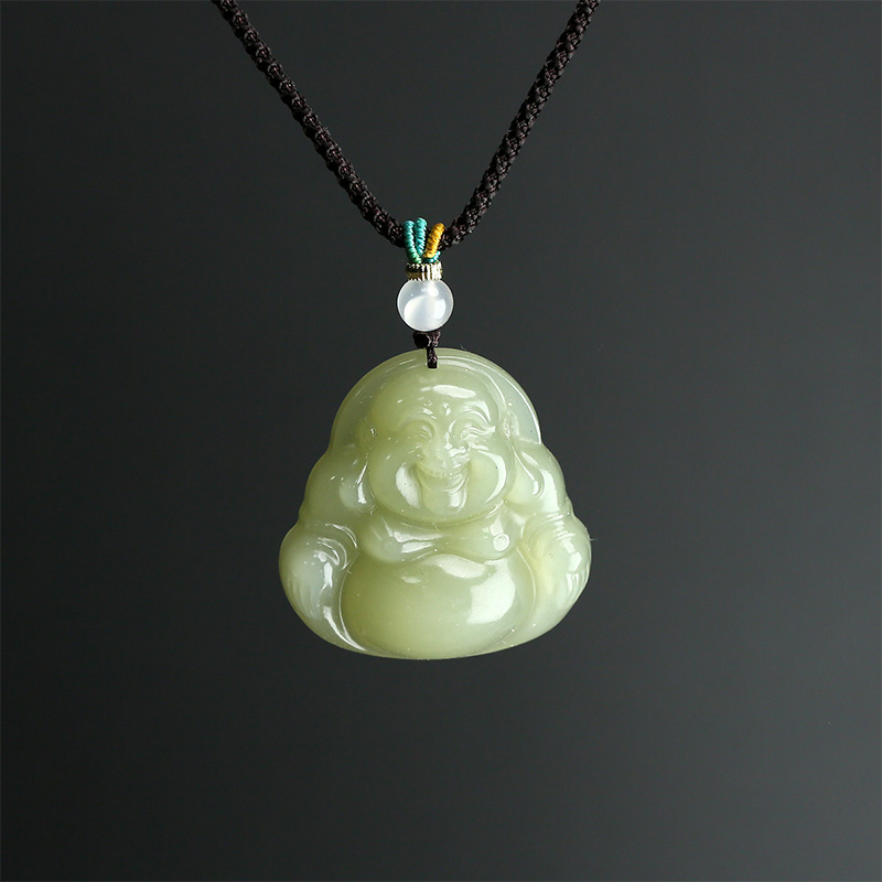 琳琯瑛和田玉吊坠女天然玉石项链大肚弥勒佛送礼物青玉佛公挂件