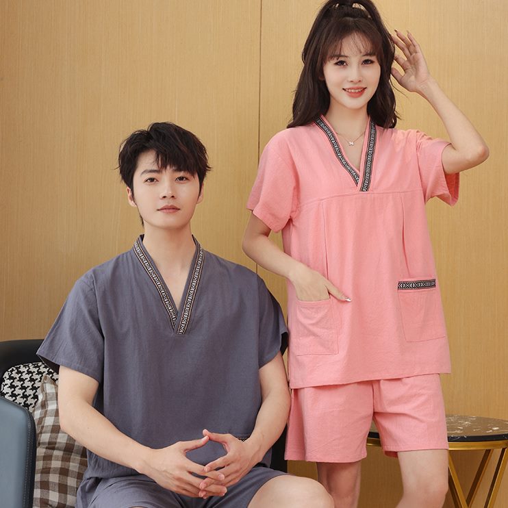 款服按摩疗浴sp服棉纯棉店a房皱桑拿汗蒸汗蒸服女桑拿男士大码足