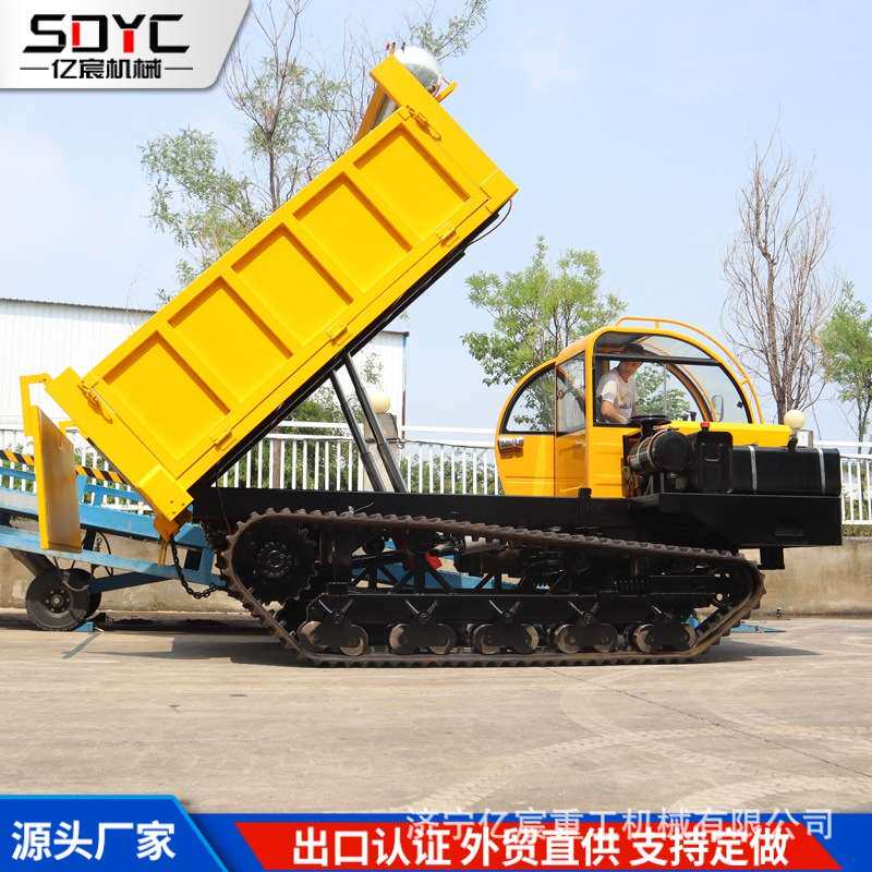 出口运输车小型山地柴油农用果园液压自卸履带运输车建筑搬运车