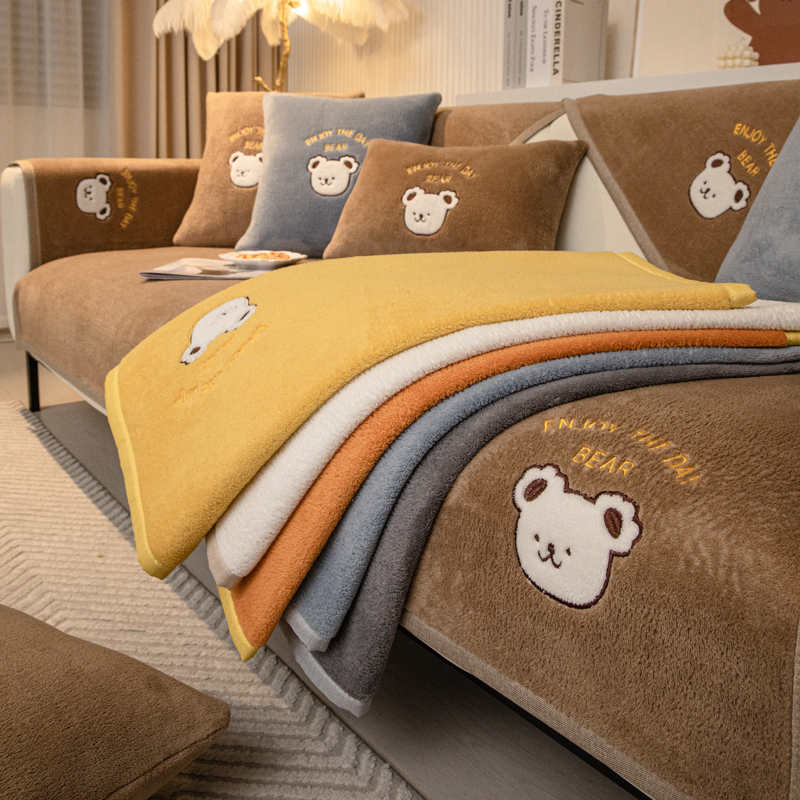 毛绒沙发垫珊瑚绒冬m季加厚坐垫防滑沙发盖布冬款皮沙发专用沙发