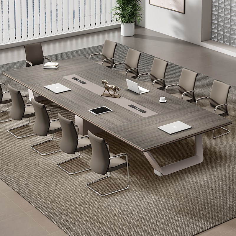 铝合金包边会议桌培训办公家具长方形桌办公室大U型洽谈桌椅组合