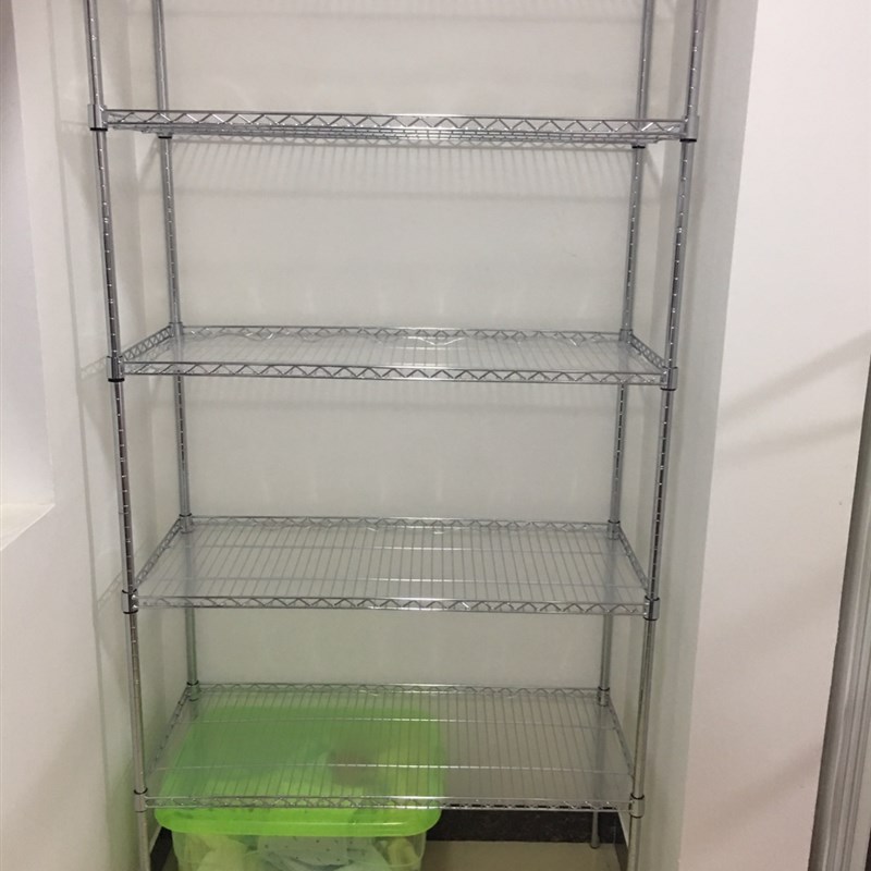 家用厨房夹缝f架子五层收纳储物不锈钢色置物架阳台落地架子烤箱