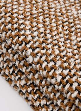 样板房现代北欧轻奢中式床尾毯客C厅黑白橙色针织流苏搭毯沙发搭