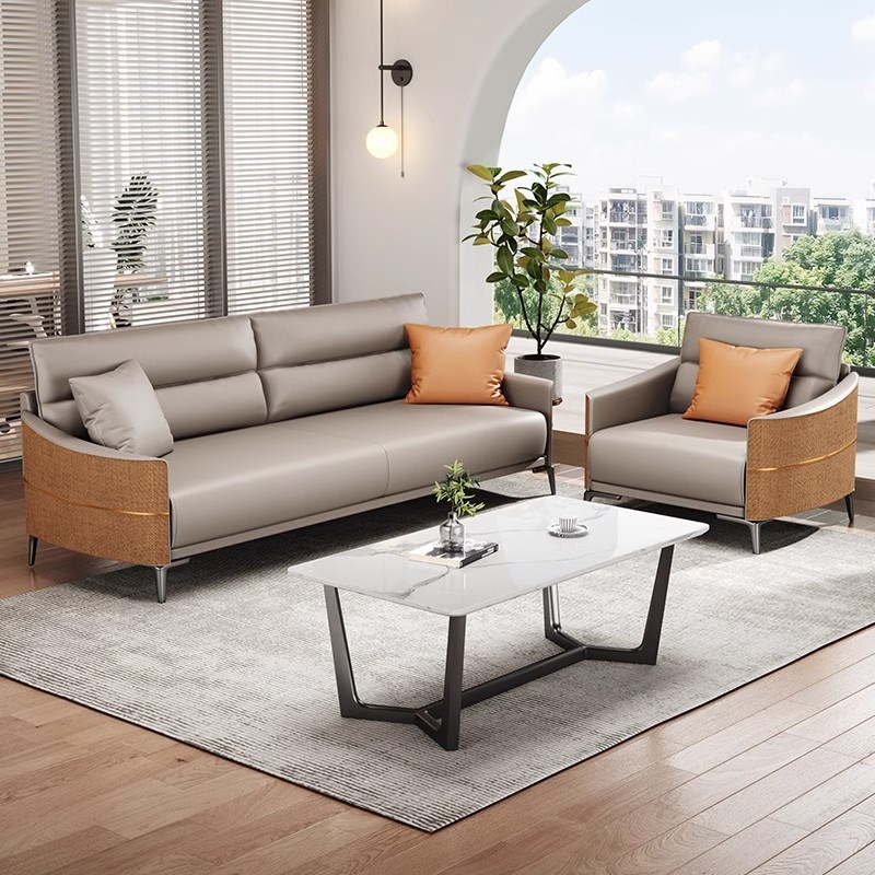 办公沙发a简约现代时尚休闲商务办公室会客商铺接待休息区茶几厂