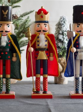 胡桃夹子38cm士兵木偶欧式创意家居F摆件电视柜客厅儿童房软装饰