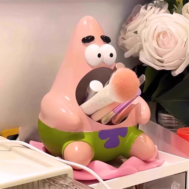 派大星摆件收纳笔筒大容量v卡通收纳桌面摆件装饰品客厅书房小摆