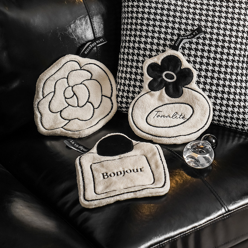 厨房擦手巾挂式可爱创p意洗手巾网红小毛巾珊瑚绒洗手台奶油风抹