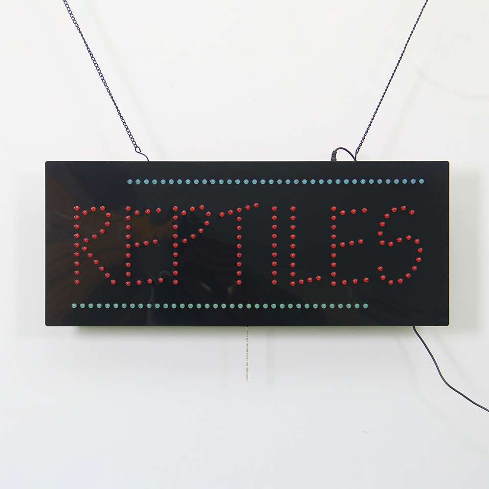 爬行动物店铺广告灯箱室内营业挂牌标识 LED REPTILES 28x68.5cm