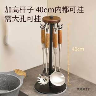 厨房旋转挂钩台面加高锅铲置物架炒菜汤勺漏勺子铲子厨具挂架神器