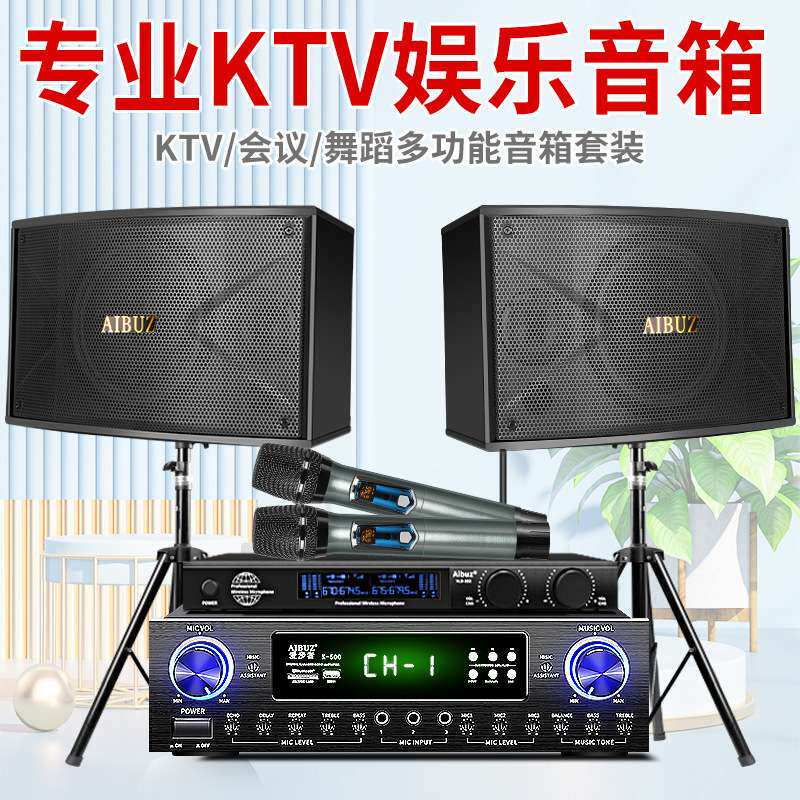 6寸 8寸 10寸ktv音响套装 家用卡拉OK 会议室舞蹈室壁挂音箱