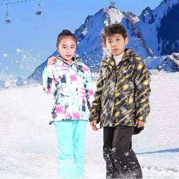 厂家直发儿童滑雪服套装女童中大童男童宝宝加厚防水外套装备冬