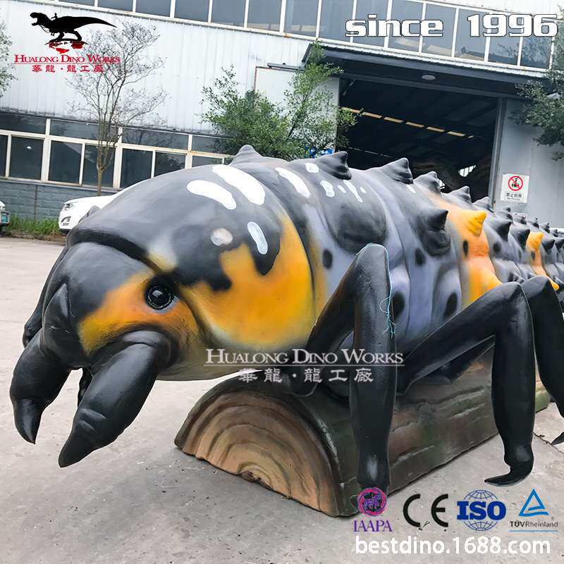 仿真机械电动毛毛虫模型制作厂家 可爬行昆虫模型 恐龙亲子乐园.